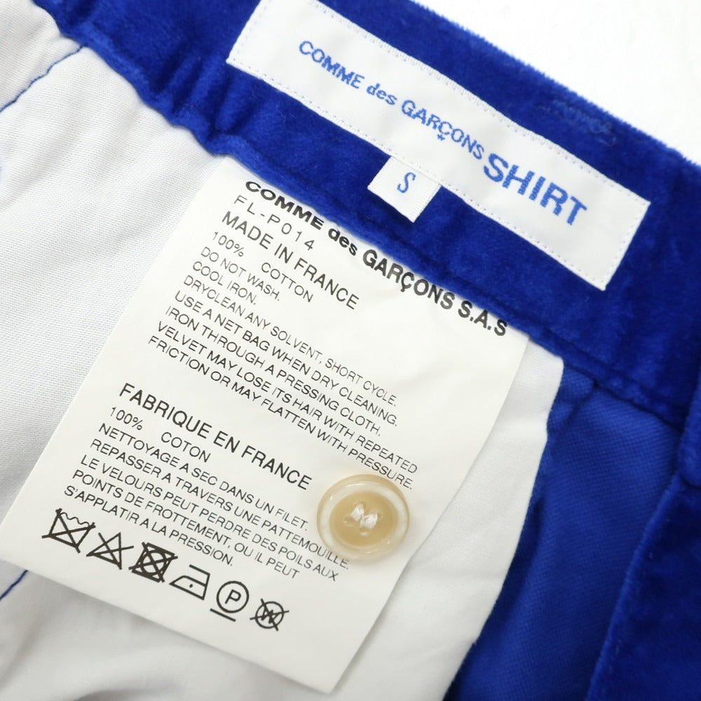 [Used] COMME des GARCONS SHIRT 2023 Autumn/Winter Cotton Velvet Shorts Blue [S] [Condition Rank B] [Men&