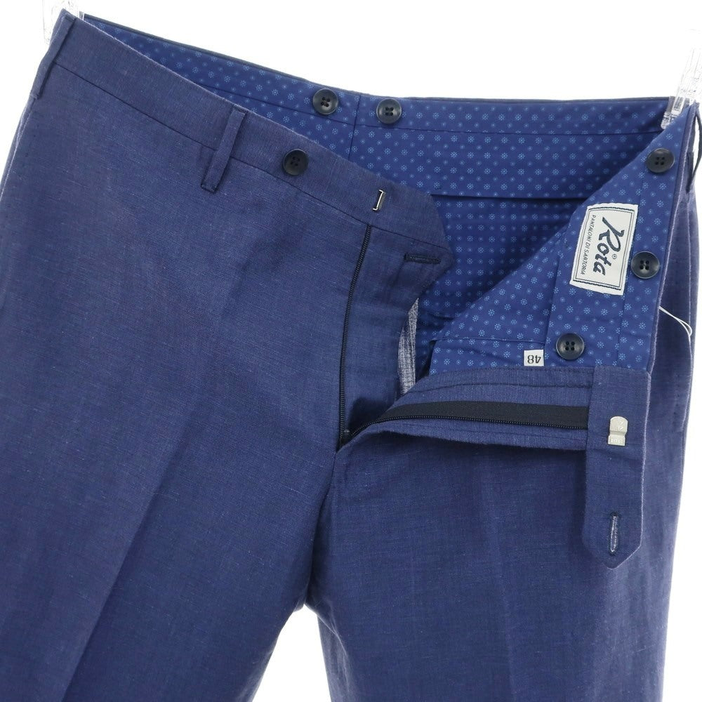 【中古】ロータ ROTA ウールリネン ドレススラックスパンツ ネイビー【 48 】【 状態ランクB 】【 メンズ 】