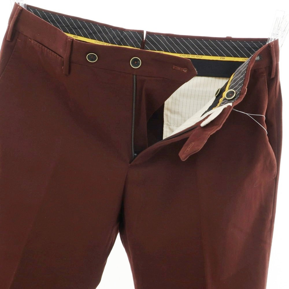 [Used] PT01 LOWER EAST SIDE HEPCAT stretch cotton casual slacks pants brown [48] [Condition rank B] [Men&