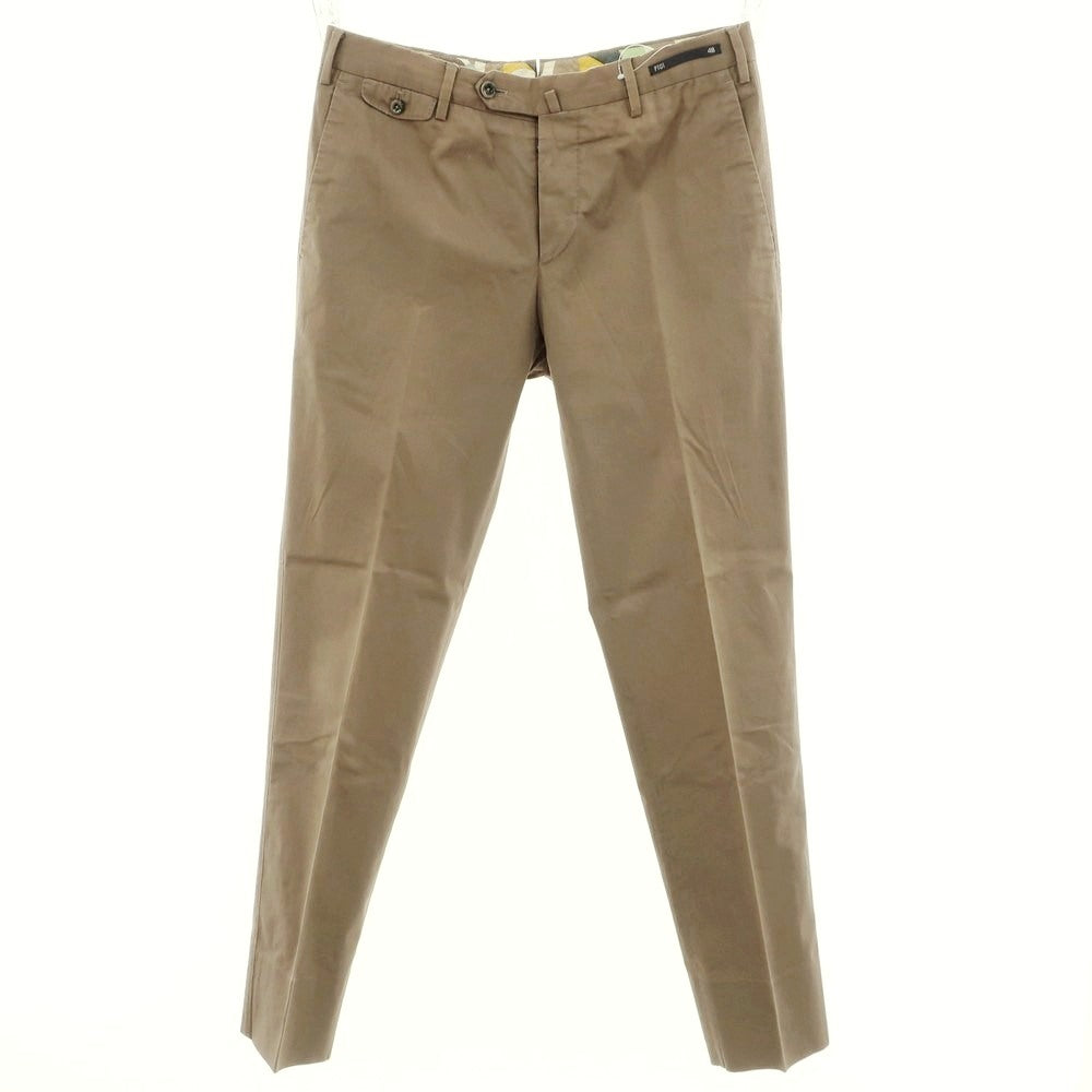 [Used] PT01 WATERCOLOR Stretch Cotton Casual Slacks Pants Khaki Brown [48] [Condition Rank C] [Men&