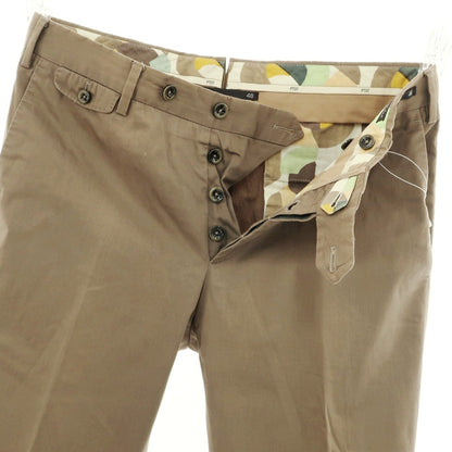 [Used] PT01 WATERCOLOR Stretch Cotton Casual Slacks Pants Khaki Brown [48] [Condition Rank C] [Men&