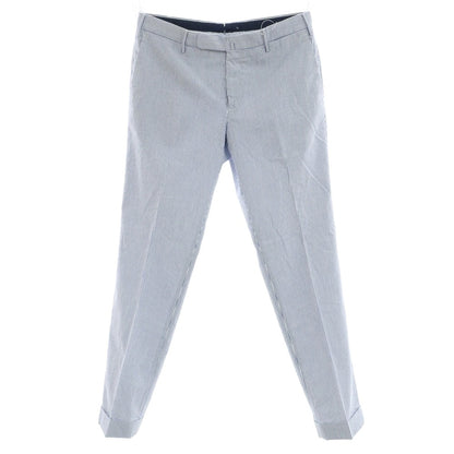 [Used] INCOTEX Cotton Seersucker Striped Casual Slacks Pants Blue x White [50] [Condition Rank B] [Men&