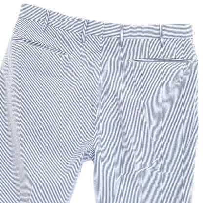 [Used] INCOTEX Cotton Seersucker Striped Casual Slacks Pants Blue x White [50] [Condition Rank B] [Men&