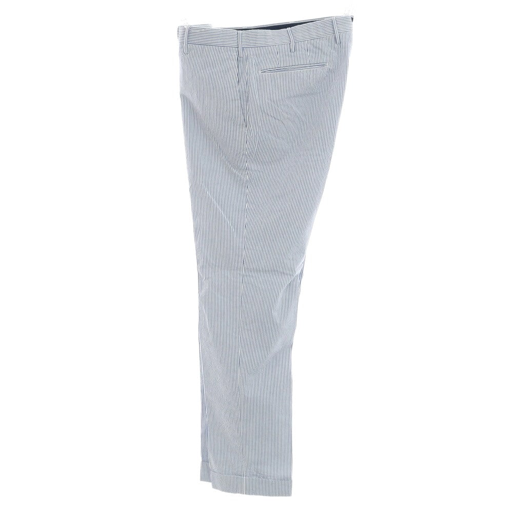 [Used] INCOTEX Cotton Seersucker Striped Casual Slacks Pants Blue x White [50] [Condition Rank B] [Men&