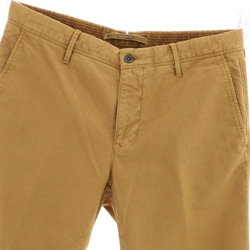 [Used] INCOTEX TRICOCHINO stretch cotton casual slacks pants, yellow ocher color [33] [Condition rank B] [Men&