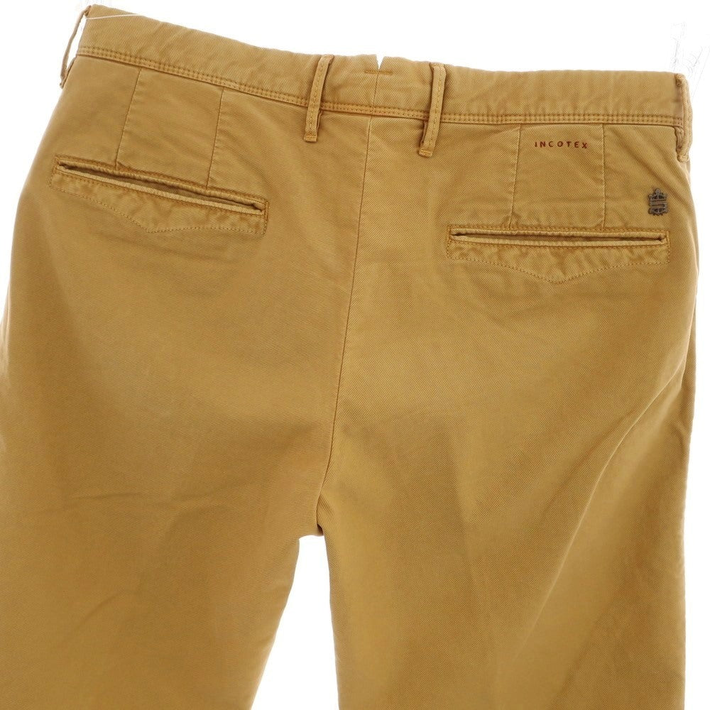 [Used] INCOTEX TRICOCHINO stretch cotton casual slacks pants, yellow ocher color [33] [Condition rank B] [Men&