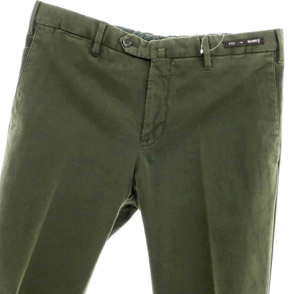 [Used] PT01 BEAMS F special order OPTICAL stretch cotton casual slacks, olive color [50] [Condition rank B] [Men&