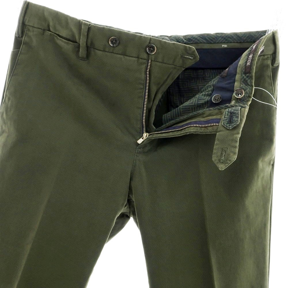 [Used] PT01 BEAMS F special order OPTICAL stretch cotton casual slacks, olive color [50] [Condition rank B] [Men&