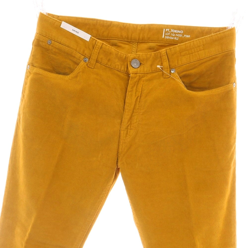 【中古】ピーティートリノ デニム PT TORINO DENIM SWING ストレッチ コットン コーデュロイパンツ マスタード【サイズ34】【 状態ランクA 】【 メンズ 】[DPD]