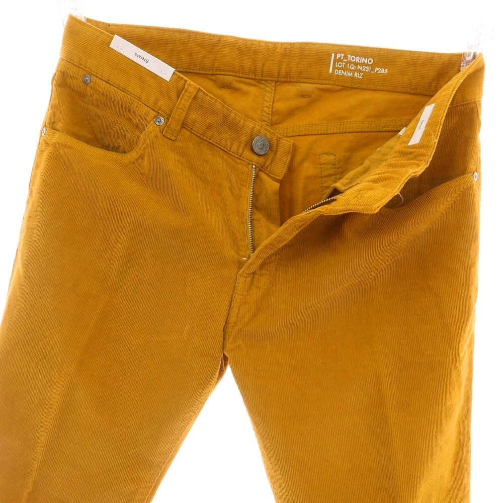 【中古】ピーティートリノ デニム PT TORINO DENIM SWING ストレッチ コットン コーデュロイパンツ マスタード【サイズ34】【 状態ランクA 】【 メンズ 】[DPD]