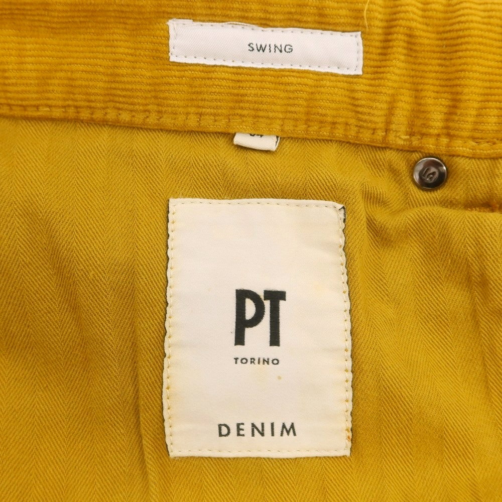 【中古】ピーティートリノ デニム PT TORINO DENIM SWING ストレッチ コットン コーデュロイパンツ マスタード【サイズ34】【 状態ランクA 】【 メンズ 】[DPD]