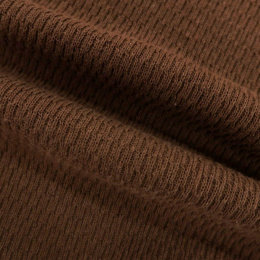 [Used] Healthknit BEAMS PLUS special order cotton henley neck long sleeve T-shirt brown [L/42] [Condition rank B] [Men&