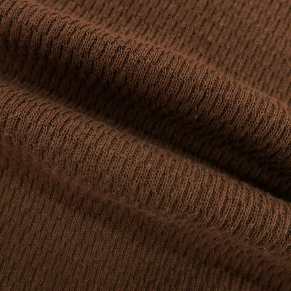 [Used] Healthknit BEAMS PLUS special order cotton henley neck long sleeve T-shirt brown [L/42] [Condition rank B] [Men&