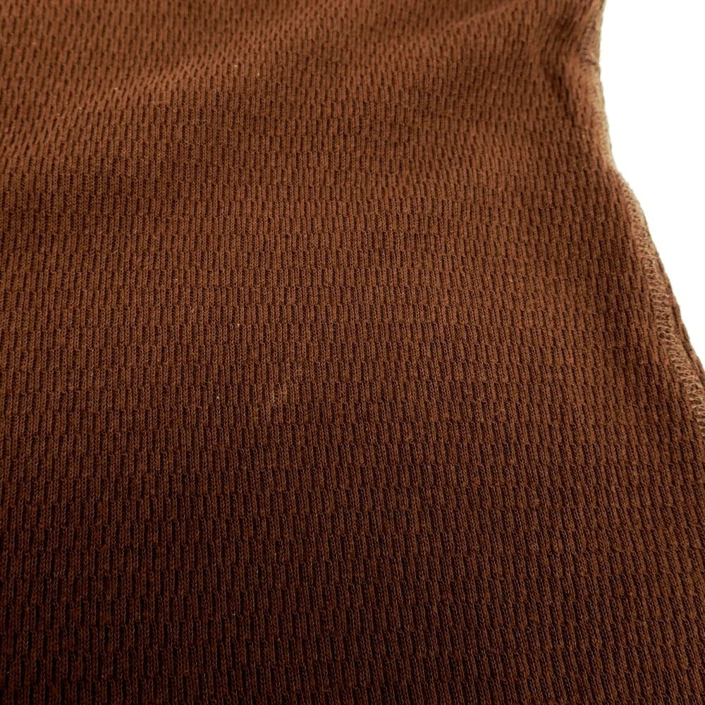 [Used] Healthknit BEAMS PLUS special order cotton henley neck long sleeve T-shirt brown [L/42] [Condition rank B] [Men&