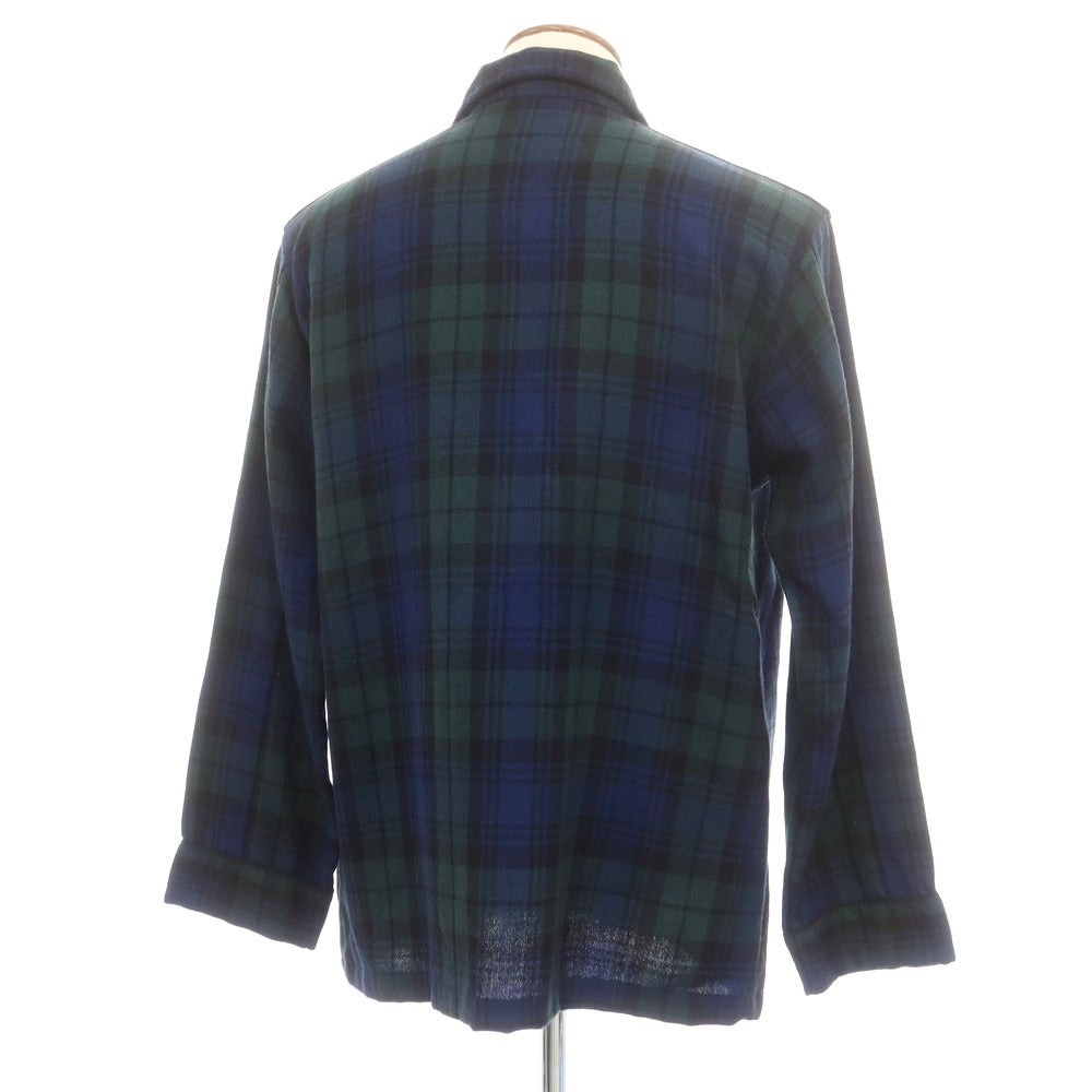 【中古】デレク ローズ Derek Rose BEAMS F別注 ウール チェック パジャマシャツ ネイビーxグリーン【 M 】【 状態ランクA 】【 メンズ 】