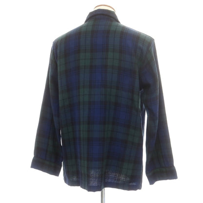 【中古】デレク ローズ Derek Rose BEAMS F別注 ウール チェック パジャマシャツ ネイビーxグリーン【 M 】【 状態ランクA 】【 メンズ 】
