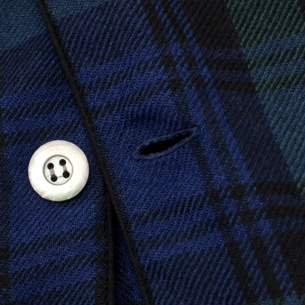 【中古】デレク ローズ Derek Rose BEAMS F別注 ウール チェック パジャマシャツ ネイビーxグリーン【 M 】【 状態ランクA 】【 メンズ 】