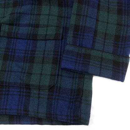【中古】デレク ローズ Derek Rose BEAMS F別注 ウール チェック パジャマシャツ ネイビーxグリーン【 M 】【 状態ランクA 】【 メンズ 】
