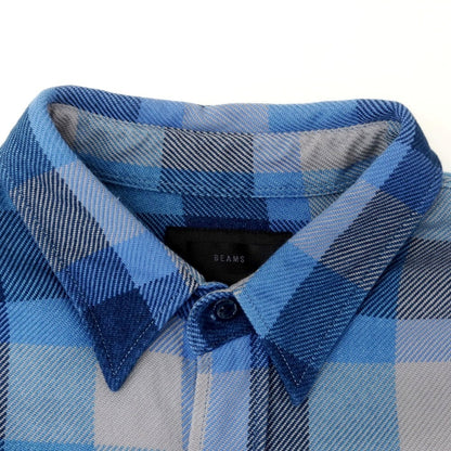 [Used] BEAMS 2025 Spring/Summer &quot;The A&quot; Cotton Check Casual Shirt Blue x Gray [L] [Condition Rank B] [Men&