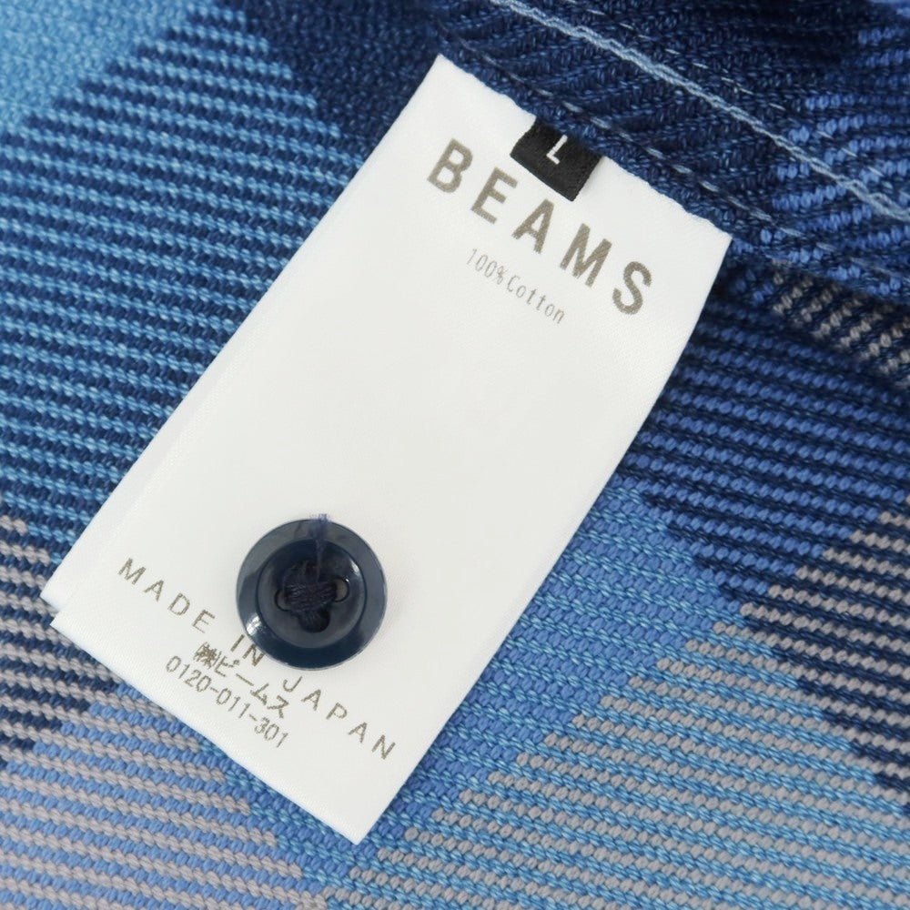[Used] BEAMS 2025 Spring/Summer &quot;The A&quot; Cotton Check Casual Shirt Blue x Gray [L] [Condition Rank B] [Men&