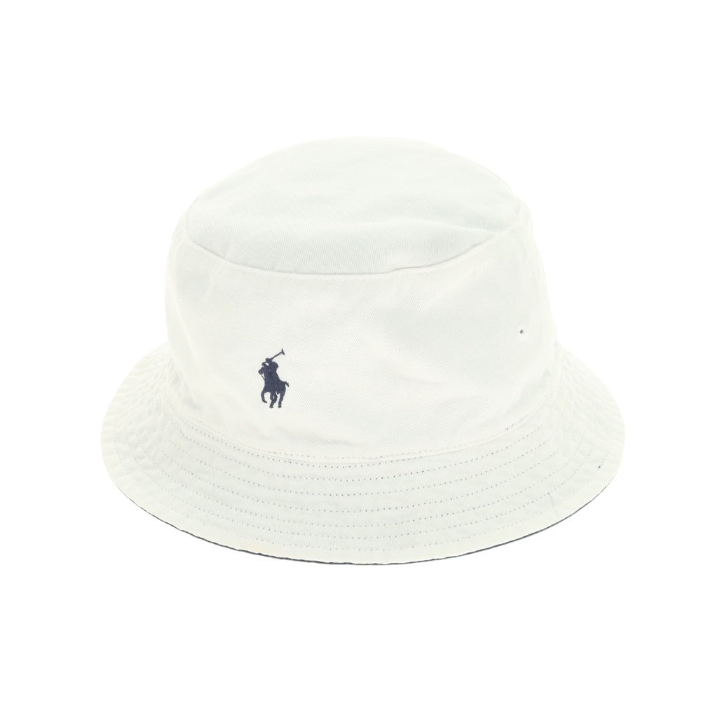 【中古】ポロ ラルフローレン Polo Ralph Lauren BEAMS別注 リバーシブル バケットハット ホワイトxネイビー【 状態ランクB 】【 メンズ 】