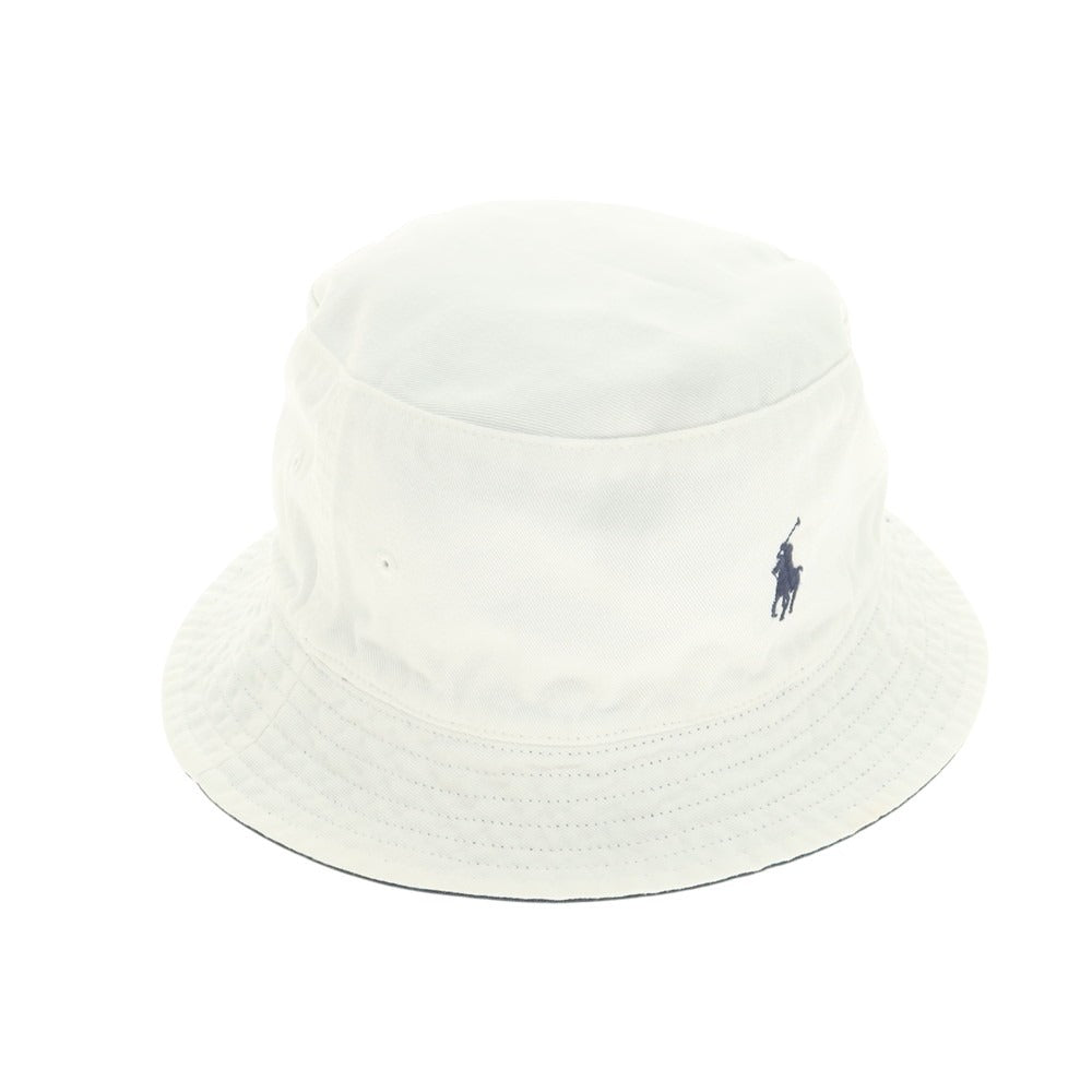 【中古】ポロ ラルフローレン Polo Ralph Lauren BEAMS別注 リバーシブル バケットハット ホワイトxネイビー【 状態ランクB 】【 メンズ 】