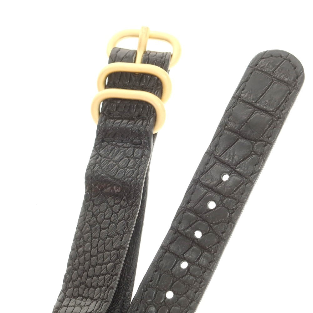 【中古】ザソール THE SOLE クロコダイルレザー ウォッチ NATOベルト ブラックxゴールド【 状態ランクB 】【 メンズ 】
