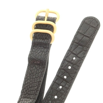 【中古】ザソール THE SOLE クロコダイルレザー ウォッチ NATOベルト ブラックxゴールド【 状態ランクB 】【 メンズ 】