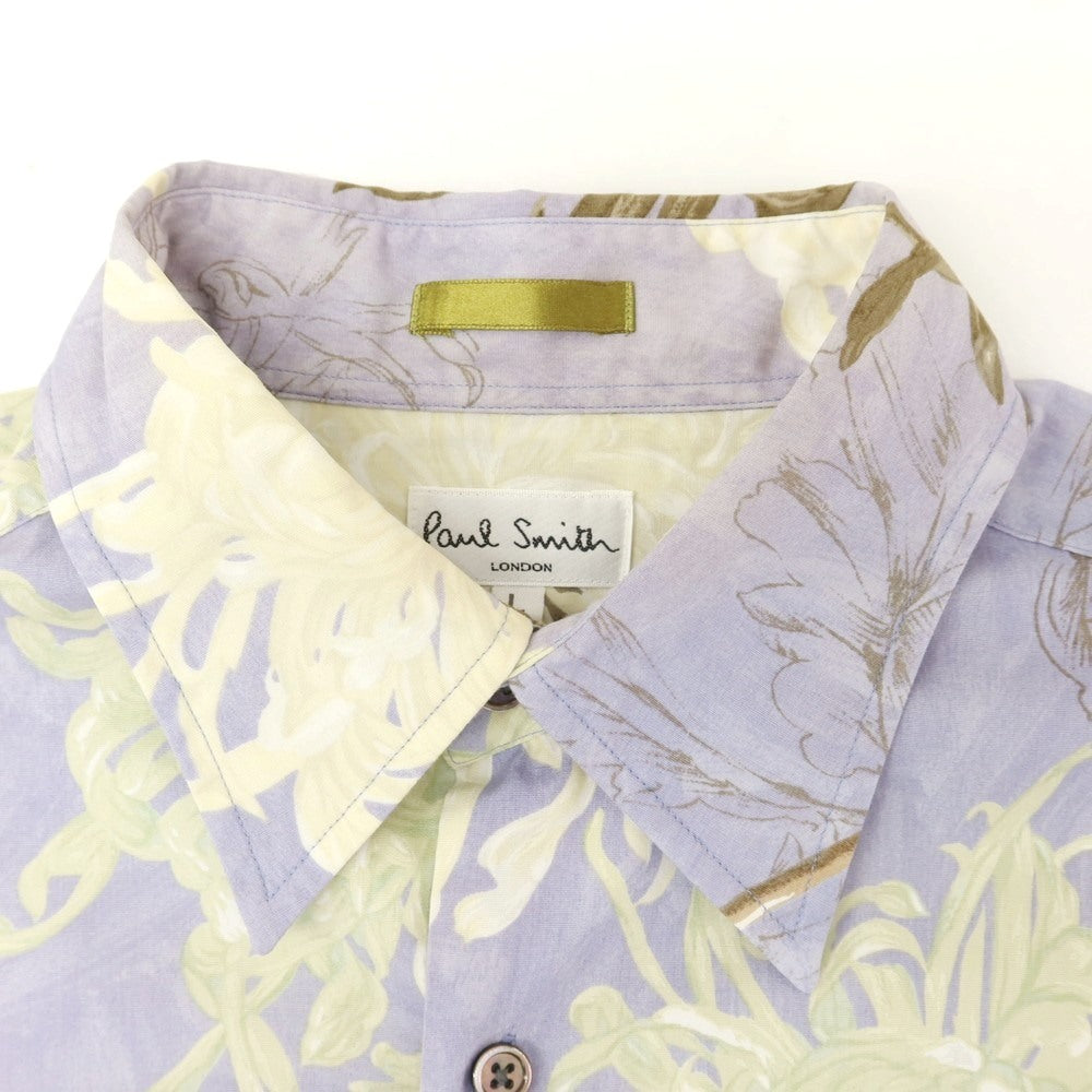 [Used] Paul Smith Cotton Flower Regular Collar Casual Shirt Lavender [L] [Condition Rank C] [Men&