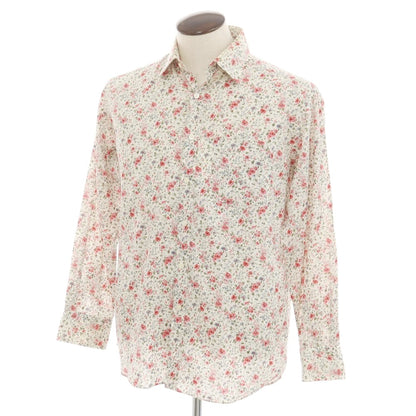 [Used] Paul Smith Cotton Botanical Pattern Regular Collar Casual Shirt White x Pink [L] [Condition Rank D] [Men&
