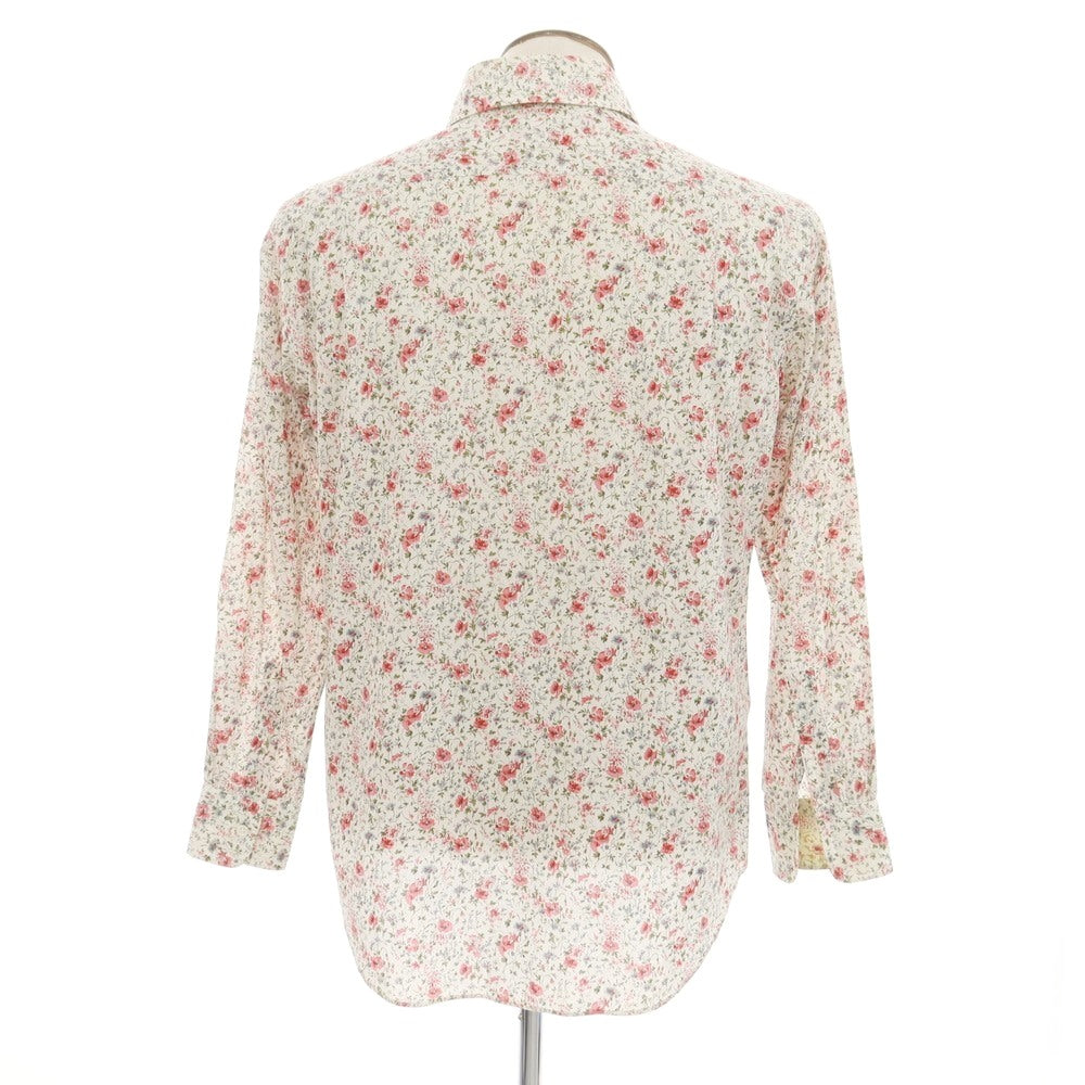 [Used] Paul Smith Cotton Botanical Pattern Regular Collar Casual Shirt White x Pink [L] [Condition Rank D] [Men&