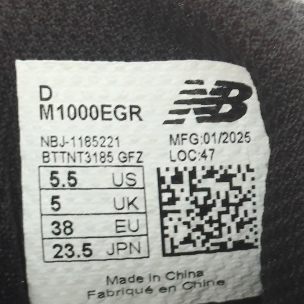 [Used] New Balance 2025 Spring/Summer M1000EGR Sneakers Silver x Black [23.5cm] [Condition Rank A] [Men&