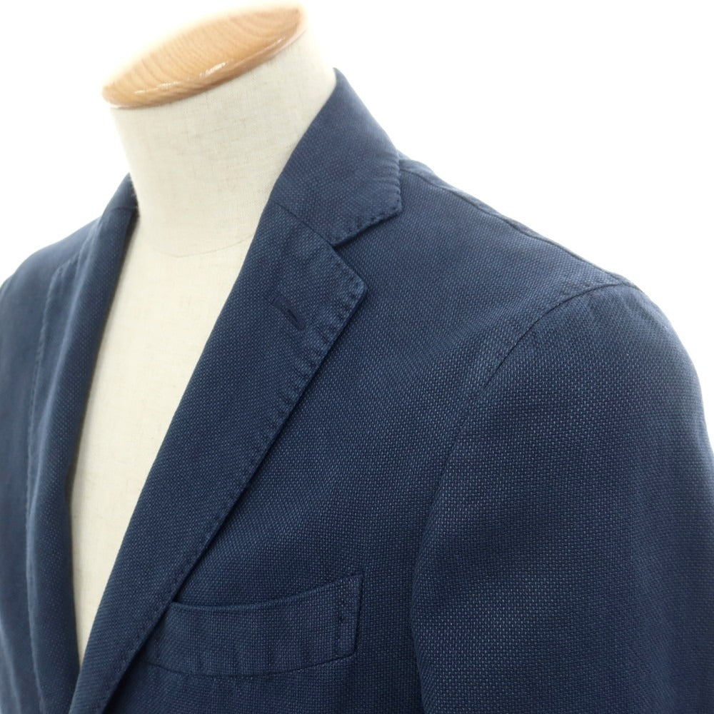 [New] Montedoro Cotton Linen Casual Jacket Washed Navy [42] [Condition Rank N] [Men&
