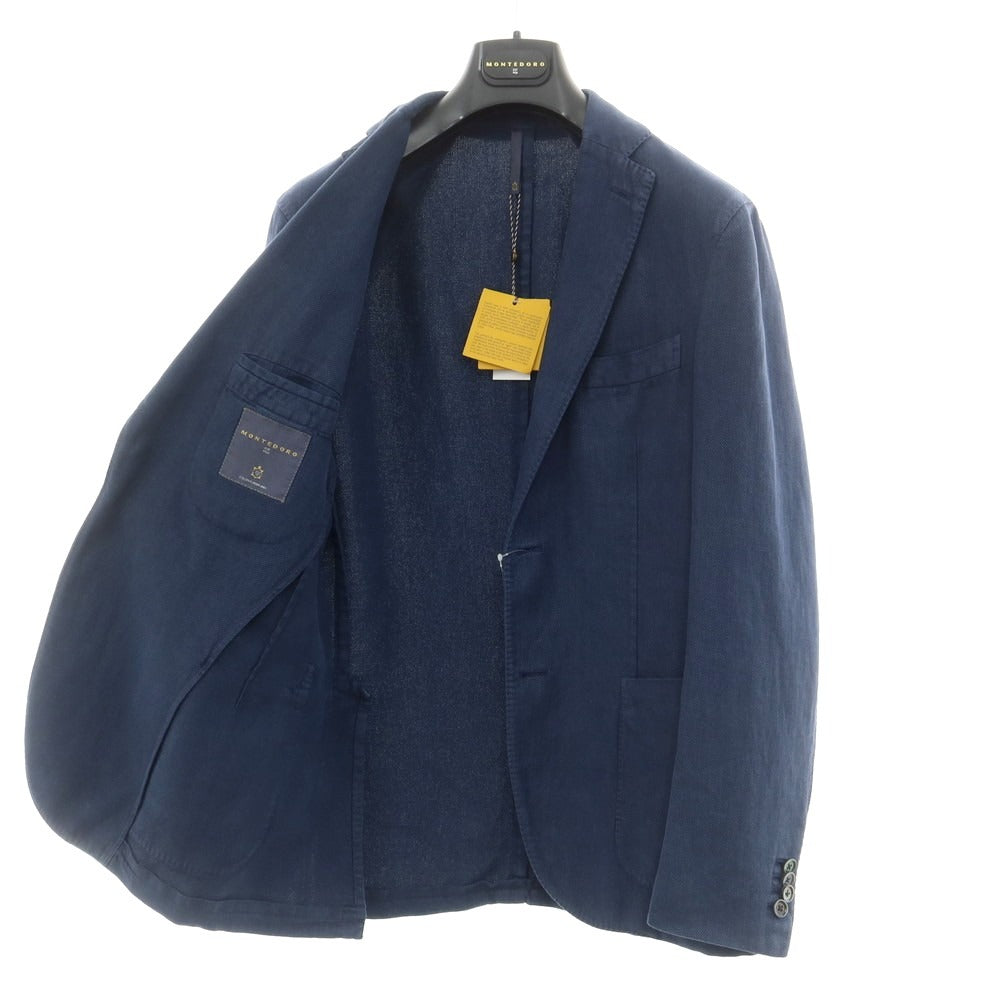 [New] Montedoro Cotton Linen Casual Jacket Washed Navy [52] [Condition Rank N] [Men&