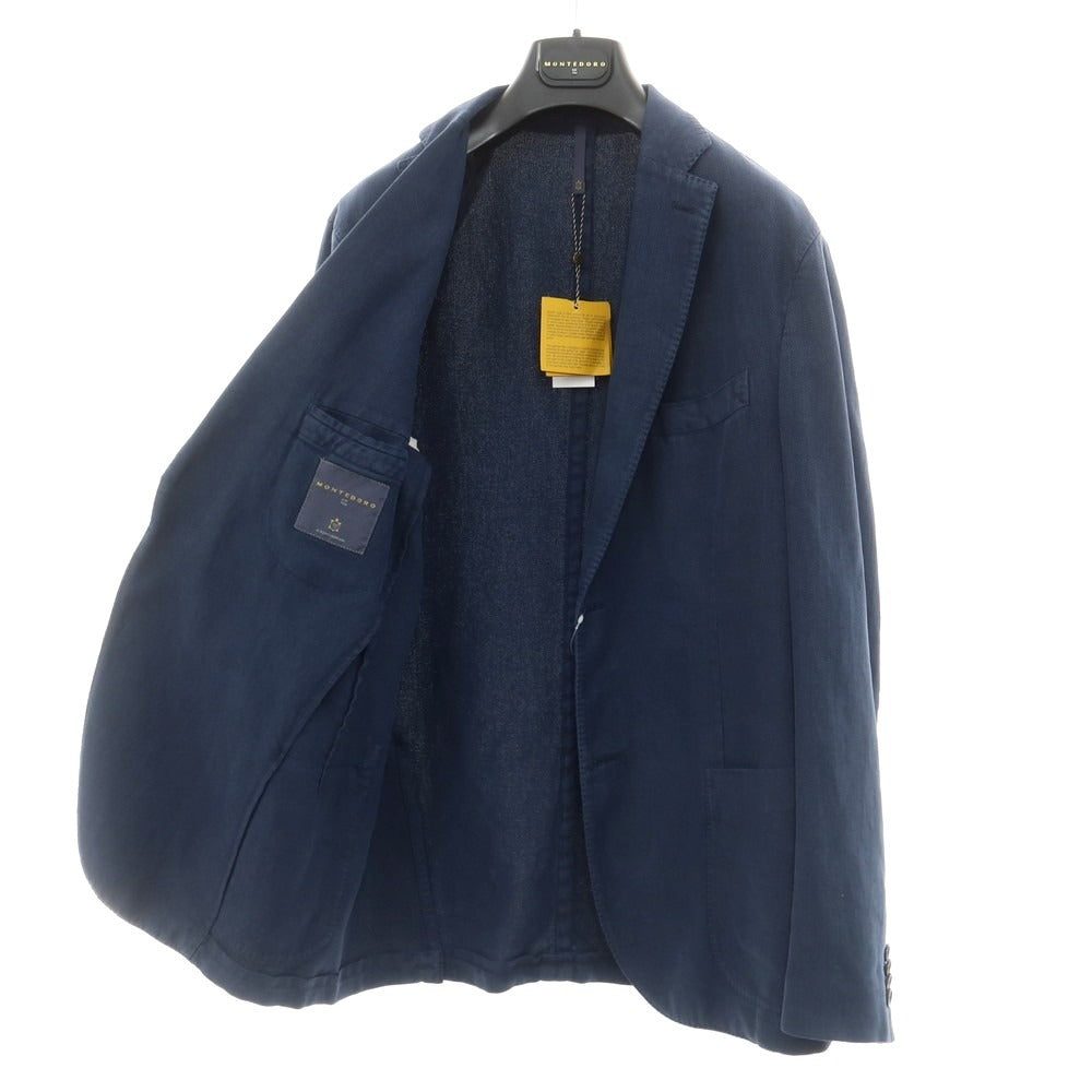 [New] Montedoro Cotton Linen Casual Jacket Washed Navy [54] [Condition Rank N] [Men&
