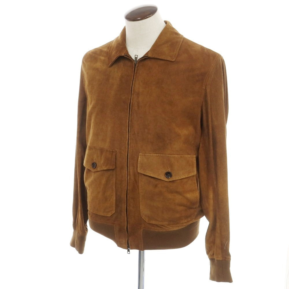 [New Outlet] Montedoro Sheepsuede Leather Drizzler Jacket Light Brown [XL] [Condition Rank N-] [Men&