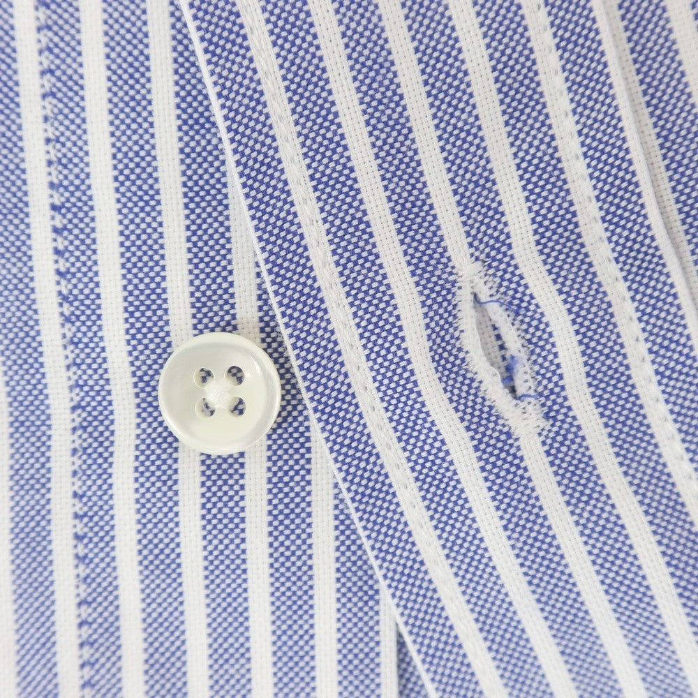 [New] Glanshirt Cotton Striped Semi-wide Collar Casual Shirt Blue x White [38] [Condition Rank N] [Men&