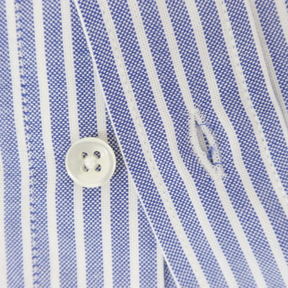 [New] Glanshirt Cotton Striped Semi-wide Collar Casual Shirt Blue x White [38] [Condition Rank N] [Men&