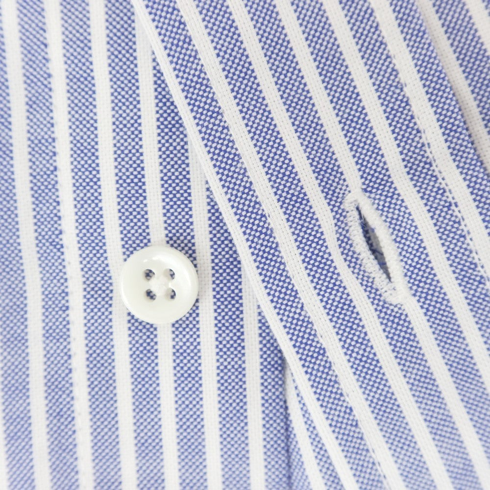 [New] Glanshirt Cotton Striped Semi-wide Collar Casual Shirt Blue x White [39] [Condition Rank N] [Men&