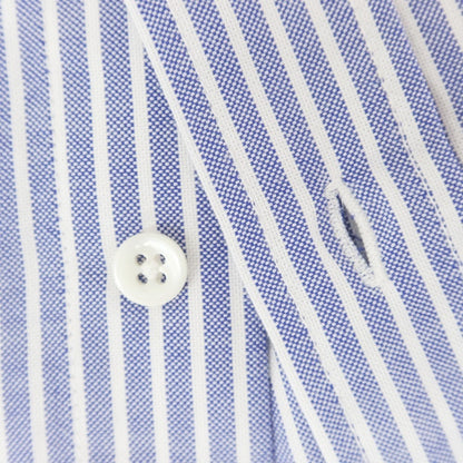[New] Glanshirt Cotton Striped Semi-wide Collar Casual Shirt Blue x White [39] [Condition Rank N] [Men&