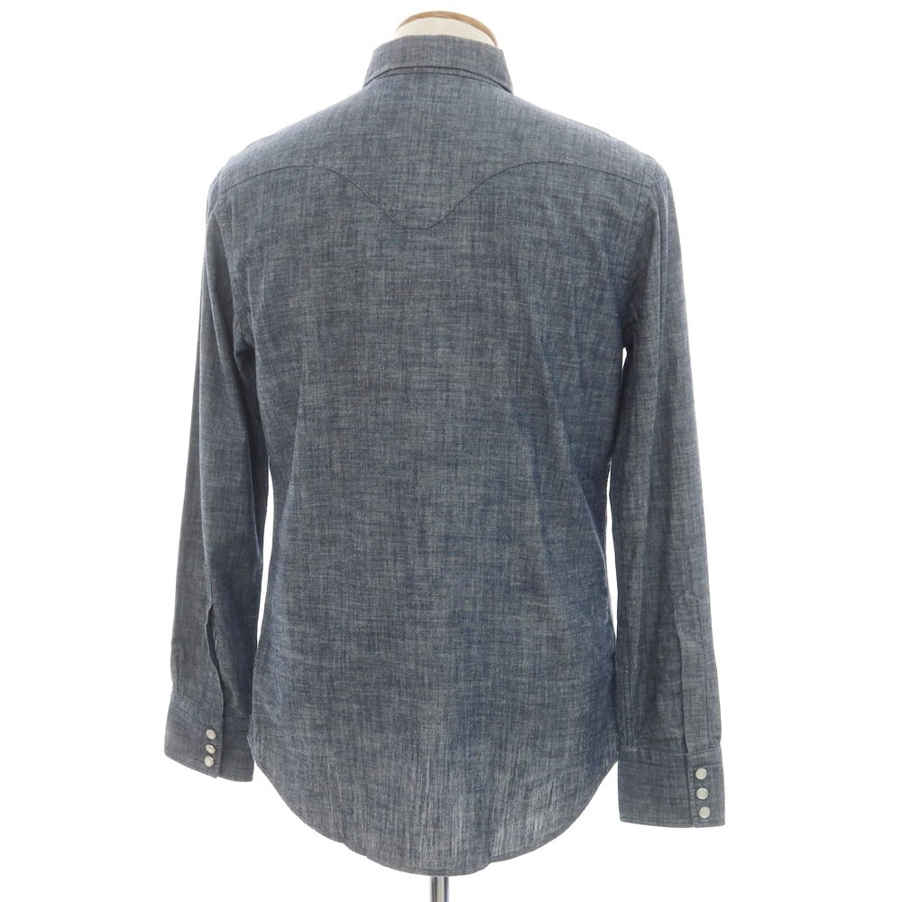 [New Outlet] Glanshirt Cotton Western Shirt Navy [39] [Condition Rank N-] [Men&