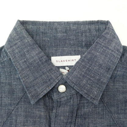 [New Outlet] Glanshirt Cotton Western Shirt Navy [39] [Condition Rank N-] [Men&
