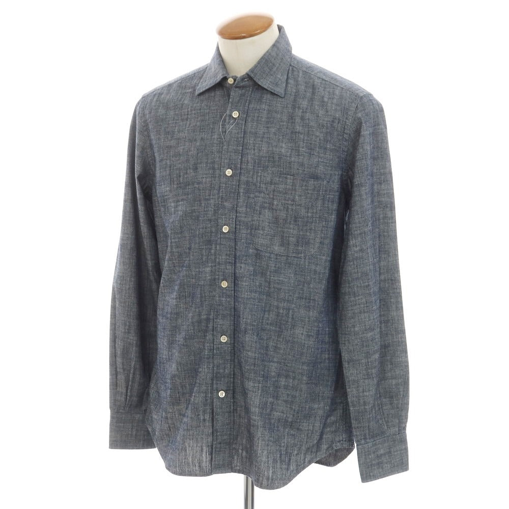 [New] Glanshirt Cotton Casual Shirt Navy [40] [Condition Rank N] [Men&