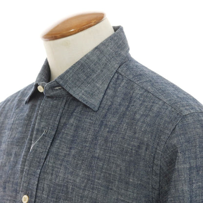 [New] Glanshirt Cotton Casual Shirt Navy [40] [Condition Rank N] [Men&