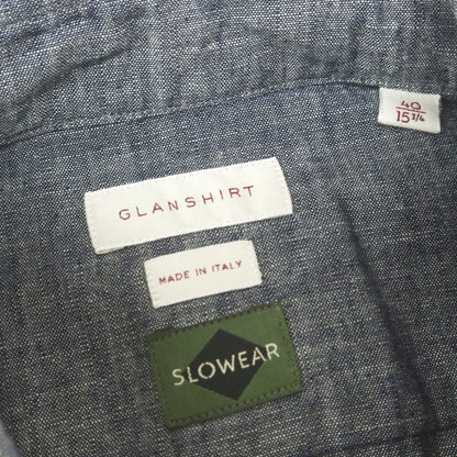 [New] Glanshirt Cotton Casual Shirt Navy [40] [Condition Rank N] [Men&
