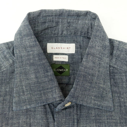 [New] Glanshirt Cotton Casual Shirt Navy [40] [Condition Rank N] [Men&