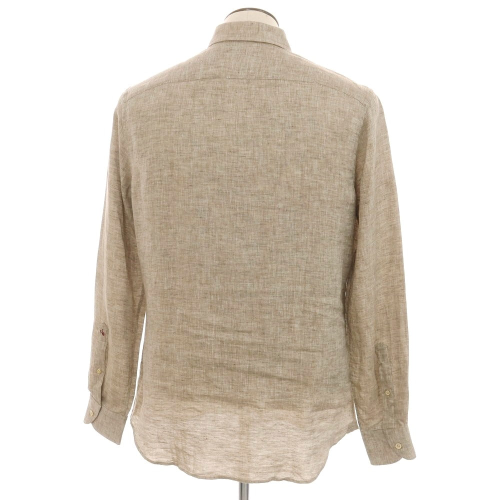[New] Glanshirt Linen Regular Collar Casual Shirt Dark Beige [41] [Condition Rank N] [Men&