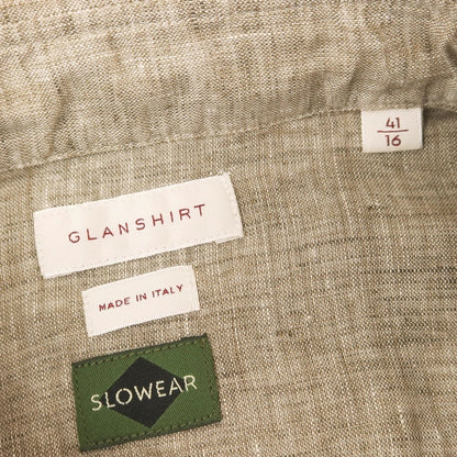 [New] Glanshirt Linen Regular Collar Casual Shirt Dark Beige [41] [Condition Rank N] [Men&