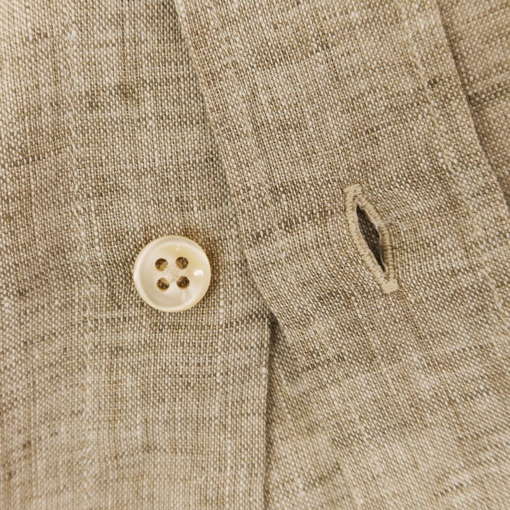 [New] Glanshirt Linen Regular Collar Casual Shirt Dark Beige [41] [Condition Rank N] [Men&