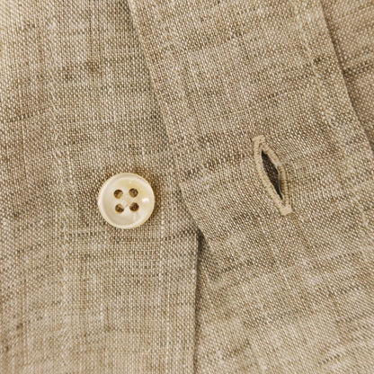 [New] Glanshirt Linen Regular Collar Casual Shirt Dark Beige [41] [Condition Rank N] [Men&